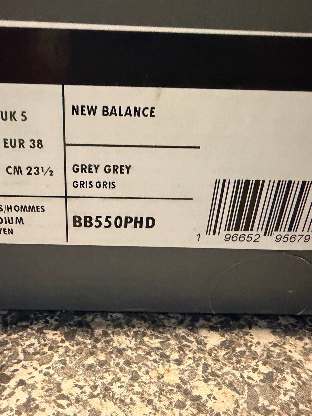 Brand New Balance 550 Grey Suede. Women’s 7 Youth 5.5. BB550PHD Ortholite - Picture 5 of 5